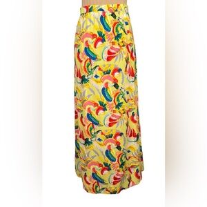 Philosophy -Tropical Parrot Maxi Skirt Size M. Viscose fabric